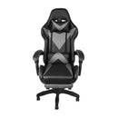 CADEIRA GAMER THOR EM PU PRETA/CINZA BASE RODÍZIO