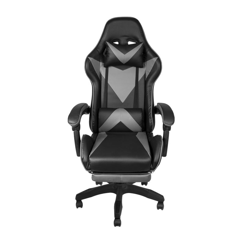 CADEIRA GAMER THOR EM PU PRETA/CINZA BASE RODÍZIO