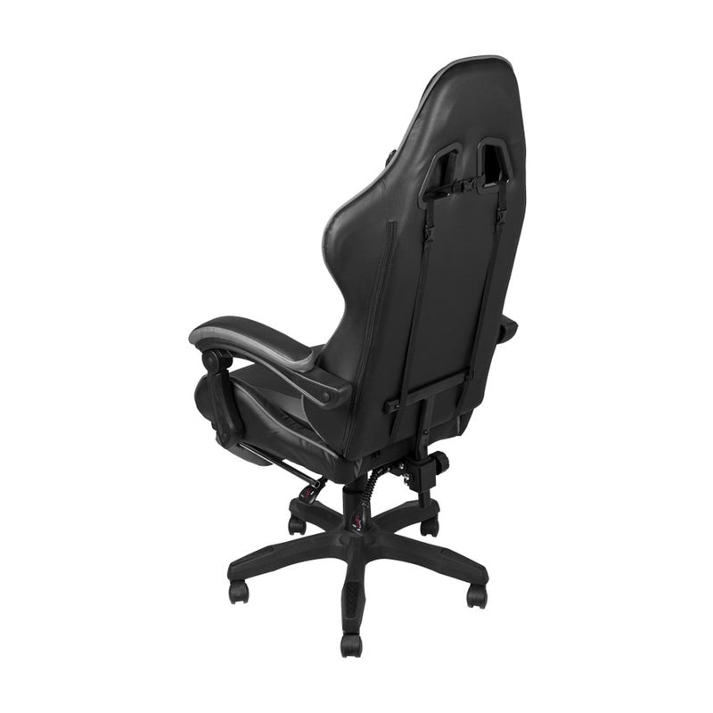 CADEIRA GAMER THOR EM PU PRETA/CINZA BASE RODÍZIO