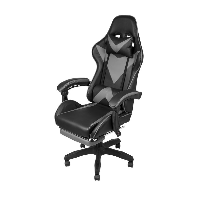 CADEIRA GAMER THOR EM PU PRETA/CINZA BASE RODÍZIO