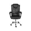 CADEIRA LOKI EM PU PRETA BASE CROMADA RODÍZIO