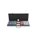JOGO POKER EM MALETA DE ALUMÍNIO COM 500 FICHAS E 2 BARALHOS