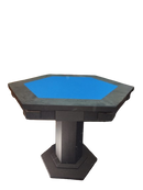 Mesa de Carteado Preta Sextavado Reversível com Gavetas e Porta-copos