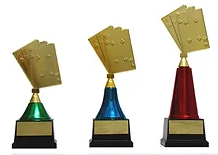 Troféu para baralho kit com 3 unidades