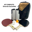 Kit com bolsa de transporte, 2 Raquetes, 3 bolinhas e 1 rede Retrátil Tênis de Mesa