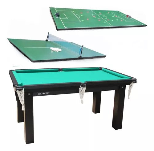 Mesa 3 Em 1 - Sinuca/ping Pong/futebol Botão Procópio