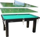 Mesa 3 em 1 sinuca ping pong e futebol de botão Procópio - MDF revestido ébano - Fábrica da Sinuca