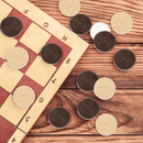 24 peças para jogo de Damas em madeira