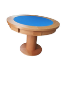 Mesa de Carteado Redondo com Gavetas e Porta-copos