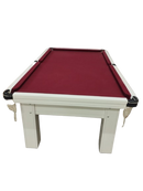 Mesa de Sinuca Elite FS Branca com Redinhas 2.20x1,20m.