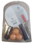 KIT TÊNIS DE MESA PING PONG ESPECIAL 2 RAQUETES E 3 BOLAS SIMPLES