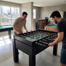 Mesa de Pebolim FS Preta Oficial com Ferros Passantes com Gaveta